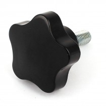 Black 12 x 30mm Male Thread 63mm Diameter Star Shaped Head Clamping Screw Knob
