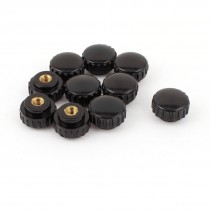 10pcs Black M5 5mm Female Thread Dia Screw on Type Clamping Round Krnob