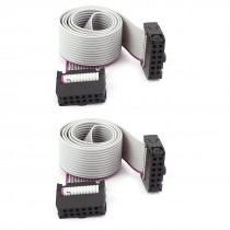 2pcs IDC 12 Pin Hard Drive Data Extension Flat Ribbon Cable 40cm for Motherboard