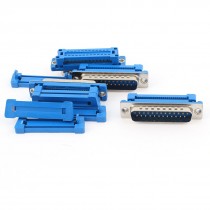 5 x DB25 25pin Double Row Male IDC Plug Flat Ribbon Cable Connector Adapter Blue