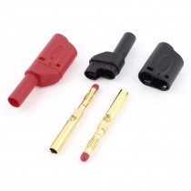 2pcs Multimeter Shrouded 4mm Stackable Banana Male Test Plug Connector