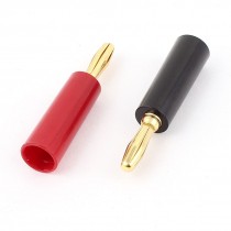 2pcs Gold Plated 4mm Screw Solderless Speaker Banana Plugs Jack Connector