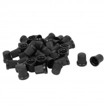 46 Pcs 6mm Dia Shaft Hole Black Plastic Potentiometer Rotary Control Knobs Caps