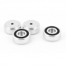 4X Silver Tone Aluminum CD PC Audio Speaker Amplifier Feet Pads 30x13mm