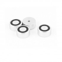 4 Pcs 20x10mm Silver Tone Aluminum CD PC Audio Speaker Amplifier Feet Pads