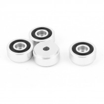 4 Pcs 20x10mm Silver Tone Aluminum Cabinet CD PC Speaker Amplifier Feet Pads
