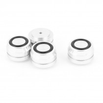 4 Pcs 30x13mm Silver Tone Aluminum CD PC Audio Speaker Amplifier Feet Pads