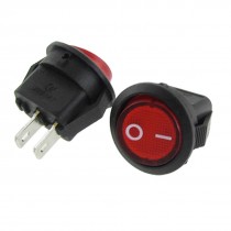 AC 3A/250V 6A/125V ON/OFF I/O SPST 2 Pin Snap in Round Boat Rocker Switch x10pcs