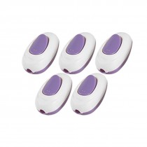 5 Pcs Plastic ON/OFF Button In Line Switch Purple White
