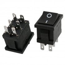 2 x AC 6A/250V 10A/125V 6 Pin DPDT ON/ON 2 Position Snap in Boat Rocker Switch