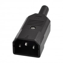IEC C14 Male Plug Power Adapter Rewirable Connector Black AC 250V 10A