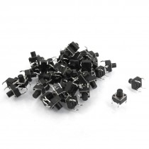 50 Pcs 6x6x7mm 4-Pin DIP Through Hole Momentary Tactile Push Button Switch