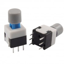 10 Pcs PCB Tact Tactile Push Button Switch Self Lock 8 x 8mm x 17mm 6 Pin w Cap