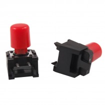 5x Momentary Tactile Push Button Switch Right Angle 2 Pin 12 x 12mm x 16mm w Cap