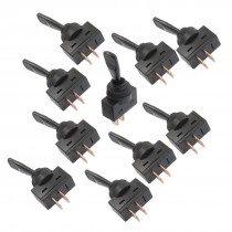 10 Pcs 20A/12VDC 10A/125VAC 2 Pin ON/OFF 12mm Mounting Thread Dia. Toggle Switch