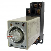 AC 220V 0-30 Minute 30m Timer Power On Delay Time Relay 8 Pin H3Y-2 w Socket