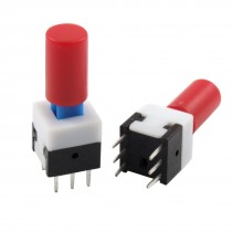 10 Pcs Panel PCB Tact Tactile Push Button Switch Self Lock 8 x 8mm x 17mm w Cap