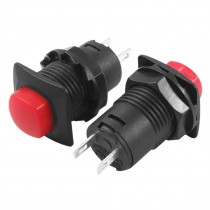 5 Pcs N/O 2 Lug Terminals SPST OFF-(ON) Red Momentary Push Button Switch