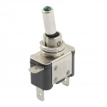 DC 12V 20A 3 Terminal SPST ON/OFF Green LED Light Latching Toggle Switch