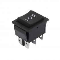 Black On/Off/On DPDT Boat Rocker Switch 16A/250V 20A/125V AC