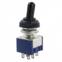 AC 125V 6A ON/OFF/ON 3 Position DPDT 6 Pins Toggle Switch with Waterproof Boot