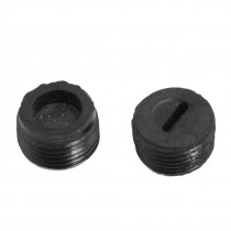 2 Pcs Male Threaded 12mm Diameter Carbon Brush Holder Cap Cover Black
