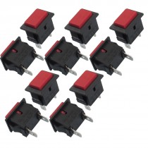 10 Pcs SPST Red Button Momentary Off Rocker Switch AC 250V/6A 125V/10A
