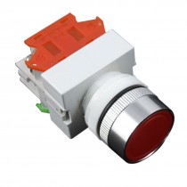 AC 660V 10A Red Sign Ignition Momentary Push Button Switch 22mm DPST 1 NO 1 NC