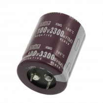 Dual Lead 3300uF 100V 105C Aluminum Electrolytic Capacitor 46mm x 31mm