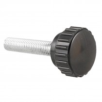 Black 8mm Diameter 40mm Length Male Thread Knurled Knob