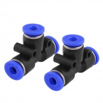2 PCS 4mm Tee Adapter Push In Fittings Quick Connector