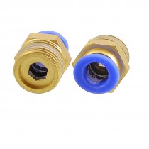 2 Pcs 8mm Tube 3 8" Thread One Touch Air Pneumatic Quick Coupler Connectors
