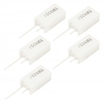 5 Pcs Wirewound Radial Lead Ceramic Cement Resistors 5W 0.22 Ohm