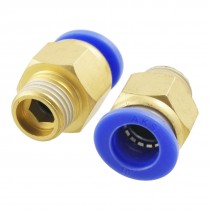 2 Pcs 1/4" Male Thread 10mm Connector Pneumatic Tube Fittings