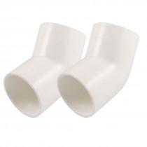 PVC-U 40mm Drainage Pipe Adapter Connector 45 Degree Elbow White 2 Pcs