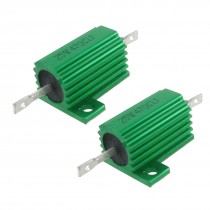 2 Pcs Green Aluminum Housed Wirewound Resistors 25W 470 Ohm 5%