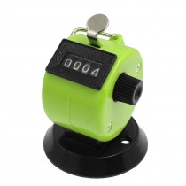 Round Base Resettable Hand Clicker Golf 4 Numbers Tally Counter Green Black