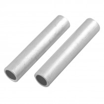 2 Pcs 3.2" Long 12mm Inner Diameter Hole Passing Aluminum Connecting Tube Pipe