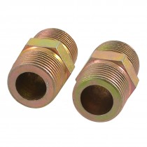 2 Pcs 3 4" to 3 4" PT Thread Hex Nipples Air Hydraulic Hose Connectors