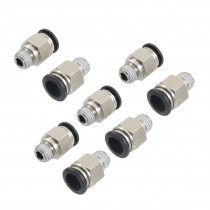 8 Pcs 1/2" PT Male Thread 12mm Push In Joint Pneumatic Connector Quick Fittings