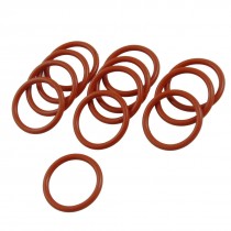10 Pcs 24mm OD 2.5mm Thickness Red Silicone O Ring Oil Seals