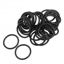 50 x Black Nitrile Rubber O Ring Grommets Seal 22mm x 27mm x 2.5mm 