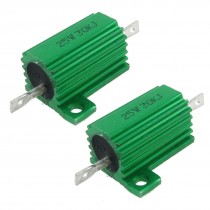 2 Pcs Green Aluminum Housed Wirewound Resistors 25W 30K Ohm 5%