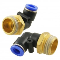 2 Pcs 1/2" Male Thread to 8mm Elbow Pneumatic Connector Fittings