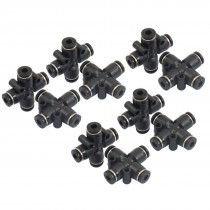 10 Pcs Air Pneumatic 4mm x 4mm Cross Shaped Push in Connector Quick Fittings