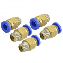 5 Pcs 1/8" PT Male Thread 6mm Push In Joint Pneumatic Connector Quick Fittings