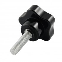 18mm Diameter Male Thread Star Knob Black Silver tone