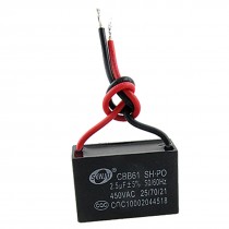 2.5MFD 2.5uf 450VAC 50/60Hz 2 Wire Fan Capacitor CBB61
