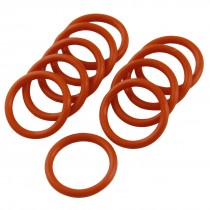 18mm x 2mm Silicone O Ring Oil Sealing Washers Grommets Red 10 Pcs