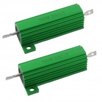 2 x 50W 39 Ohm Screw Tap Mounted Green Aluminum Housed Wirewound Resistors